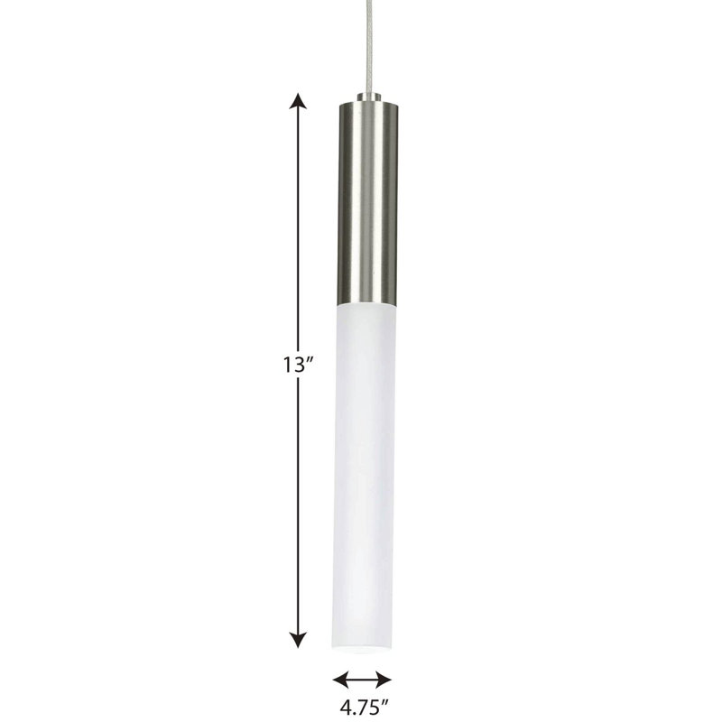 Luminaire suspendu à 1 lumière DEL Besek, Nickel brossé