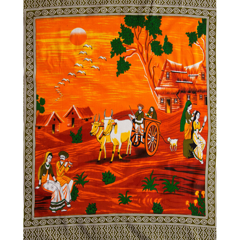 Tapisserie populaire en coton Rajasthan