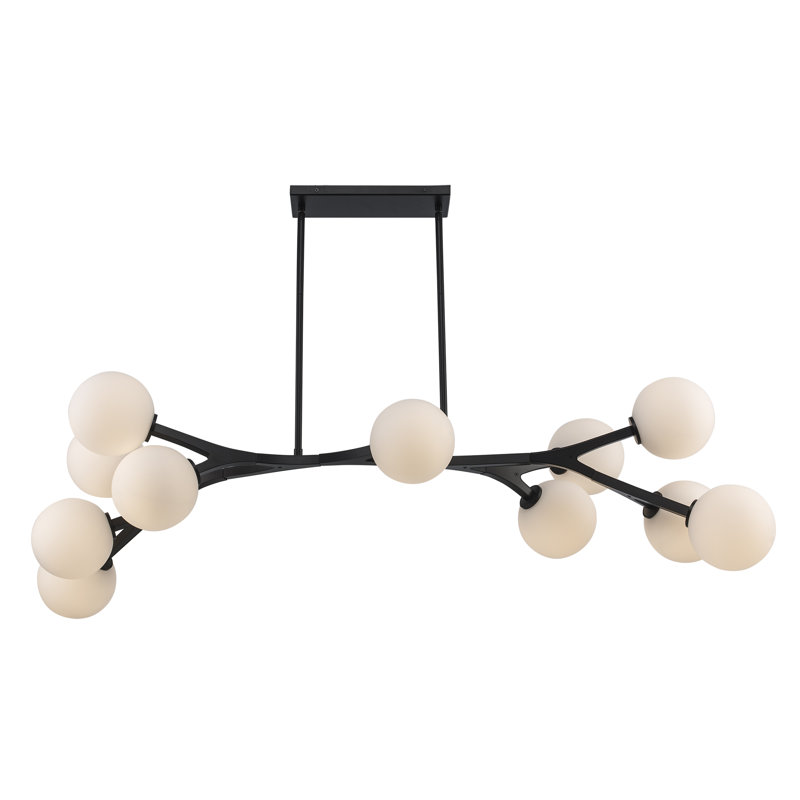 Luminaire suspendu moderne 11 lumières Onstott, Noir
