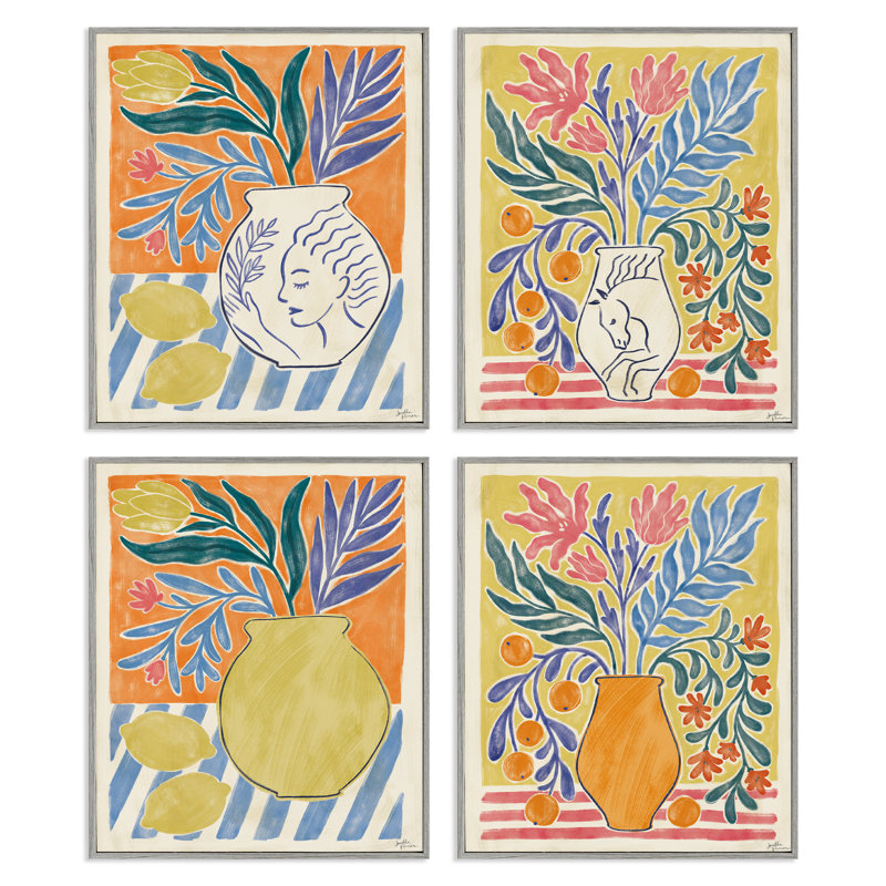 «Chypre Fruits & Botanicals», ensemble de 4 giclées encadrées, design par Janelle Penner, H 20 po x l 64 po