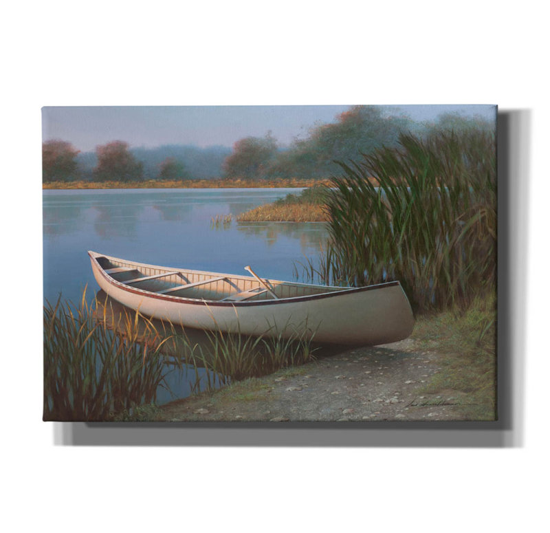 «Boat 2» par Zhen-Huan Lu, art mural sur toile, H 18 po x l 26 po x P 0,75 po