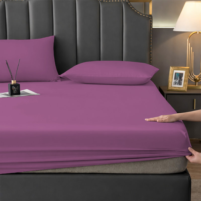 Aspire Homeware Premium 25cm Deep Fitted Sheet for Stylish and Comfortable Bedding, Lilac/Purple, Single (3')