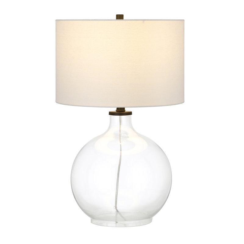 Charvette Glass Table Lamp, Clear/Black