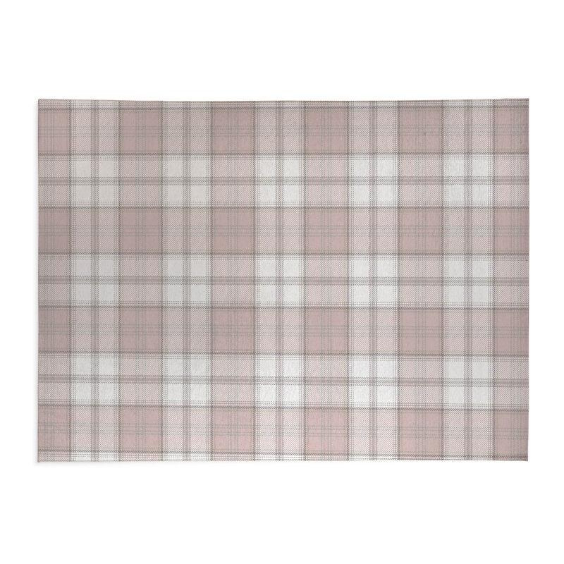 Tapis de bureau à carreaux Bully, 7' W x 5' L, Rose