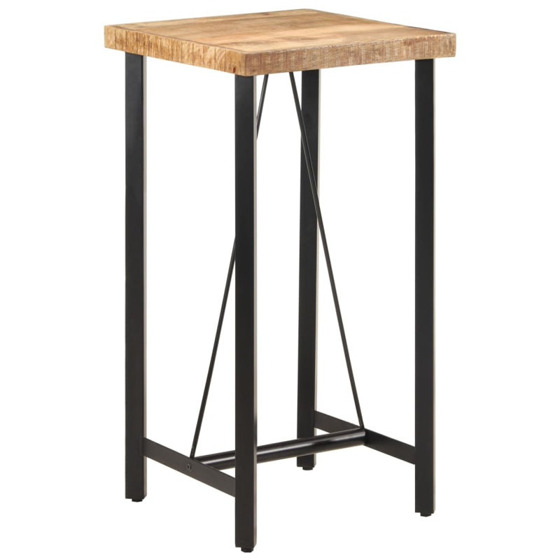 Sean Solid Wood Top Metal Base Dining Table, H107 x L55 x W55cm