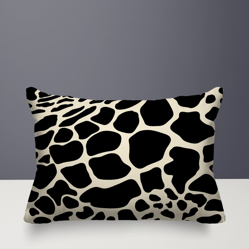 Oreiller rectangulaire réversible intérieur / extérieur Giro, Rectangle H 14 po x l 20 po, Noir