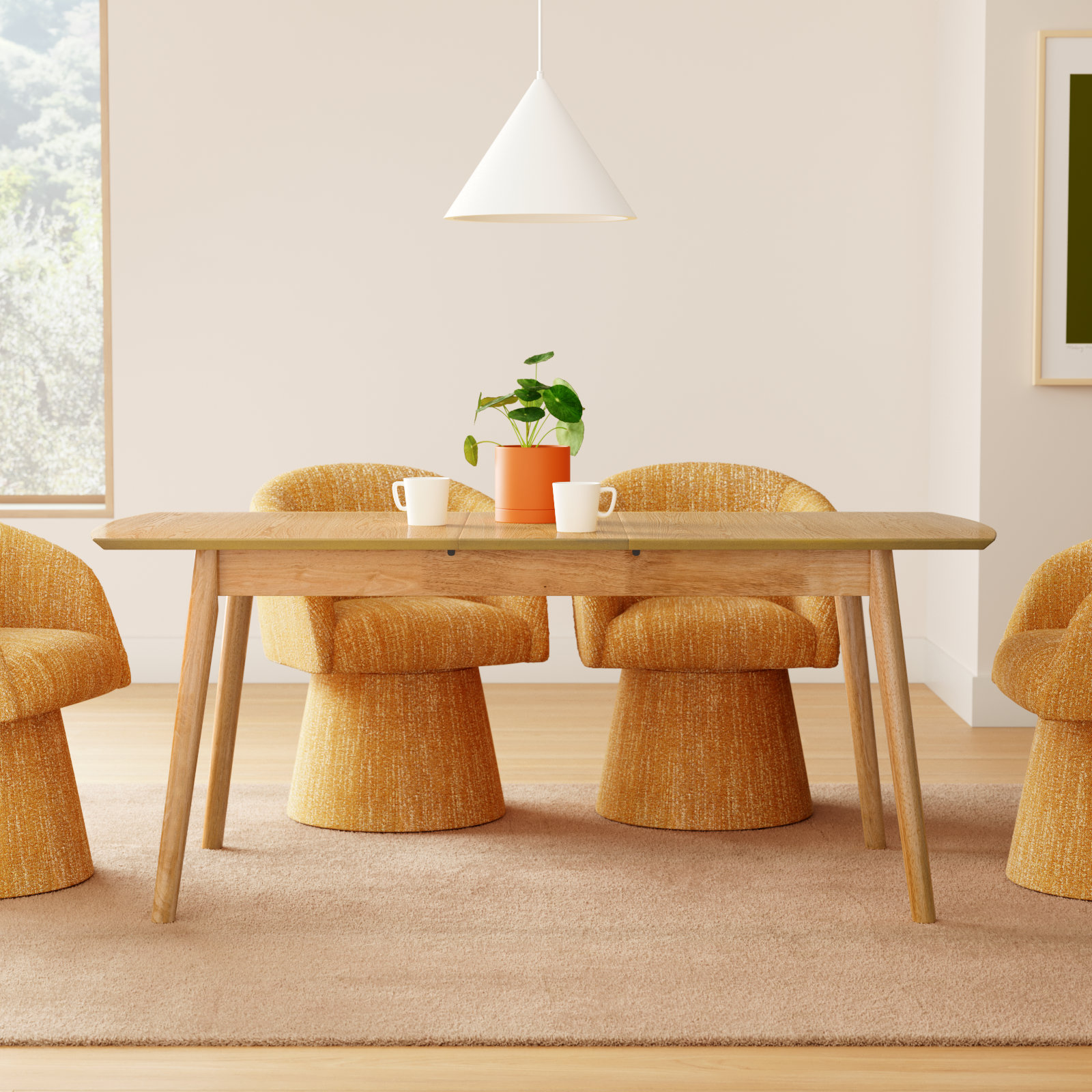 Fairfield 59.05'' Extendable Dining Table, Natural