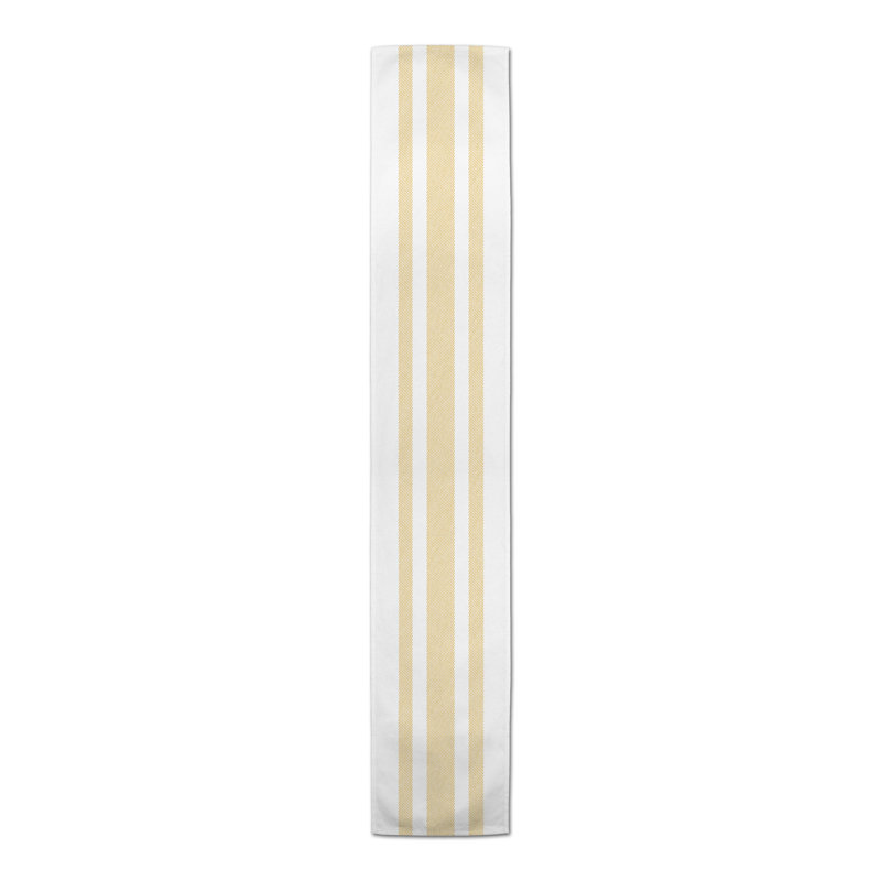 Azzurro Striped Table Runner, 90" x 16", Yellow