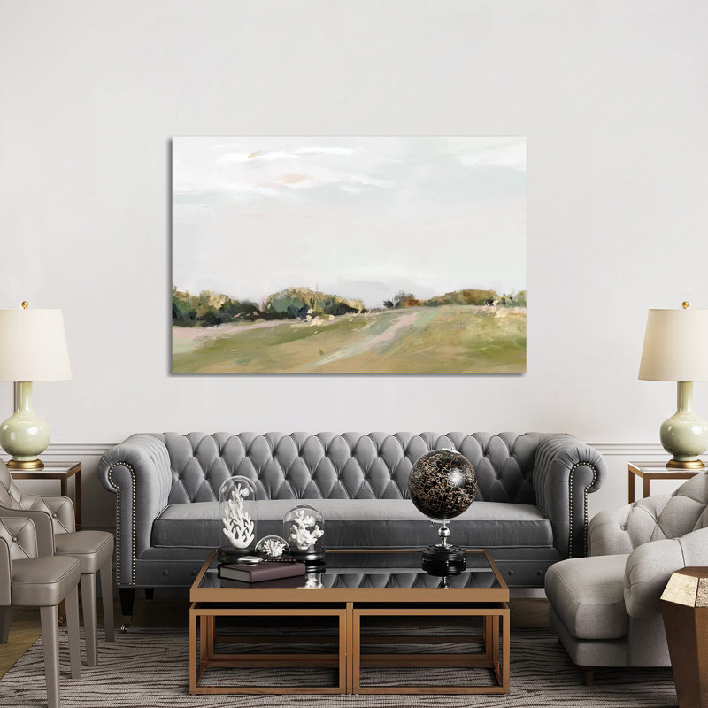 " Golden Grasslands " by Isabelle Z, 40'' H x 60'' W x 1.5'' D, Wrapped Canvas, No Mat