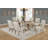 Dions Extendable 72" to 104" Table with Rustic Wood Dining Set and Linen Tufted Chairs-33676736-88141763-88141764