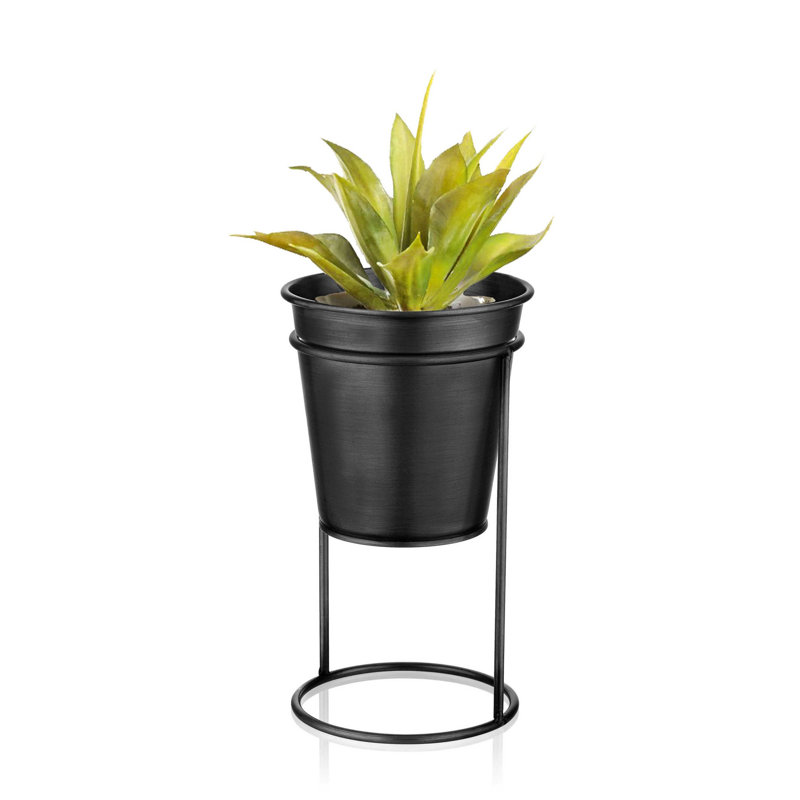 Pot à fleurs 100% métal Dauntsey, Noir, H 11 po x l 6 po x P 6 po