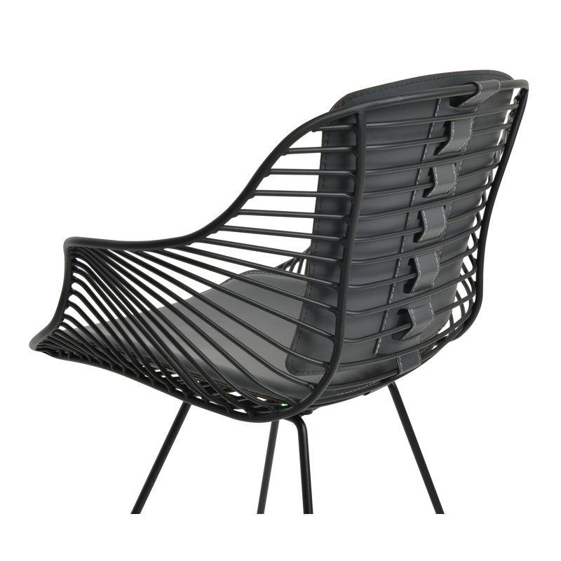 Fauteuil Zebra, Similicuir noir, Noir