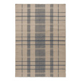 Zona Outdoor Plaid Area Rug in Beige/Navy