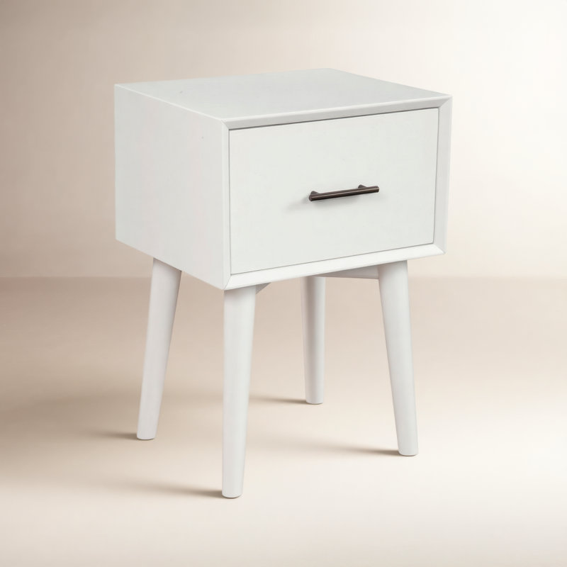 Table de bout avec rangement Williams, Blanc