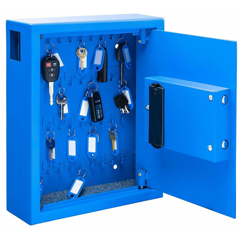 40-Key Steel Digital Lock Key Cabinet, Blue