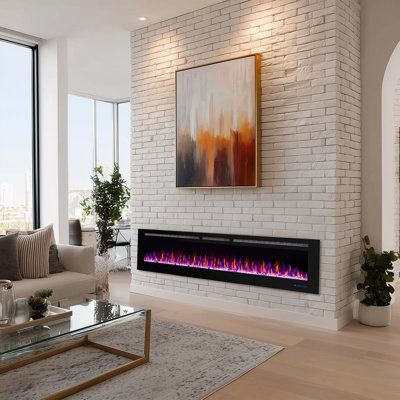 100 inches Recesses and Wall Mounted Electric Fireplace inserts