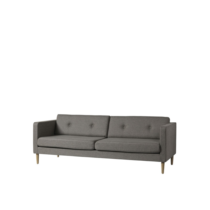 Firhoj Tufted Sofa, 32.28" H x 89.76" W x 34.65" D, Gray Wool