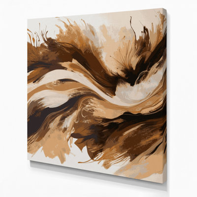 «Lyrical Abstraction 21», art mural sur toile beige