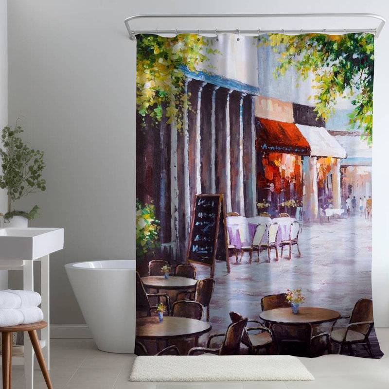 Shower Curtain ST5 – Polyester Shower Curtain, Dye Sublimation Print, 71" W × 74" L