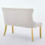 Banc rembourré 2 places avec dossier à oreilles, causeuse en velours beige