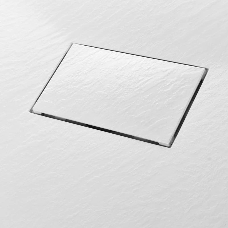 vidaXL Shower Base Tray SMC with resin, fiberglass and stone powder White 35.4"x27.6", White