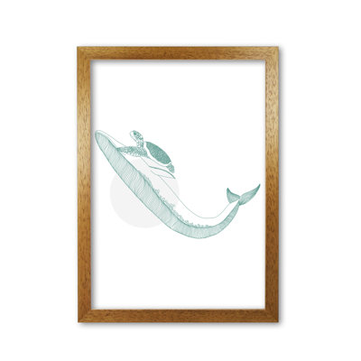 Marine Animals Whale And Turtle - Print