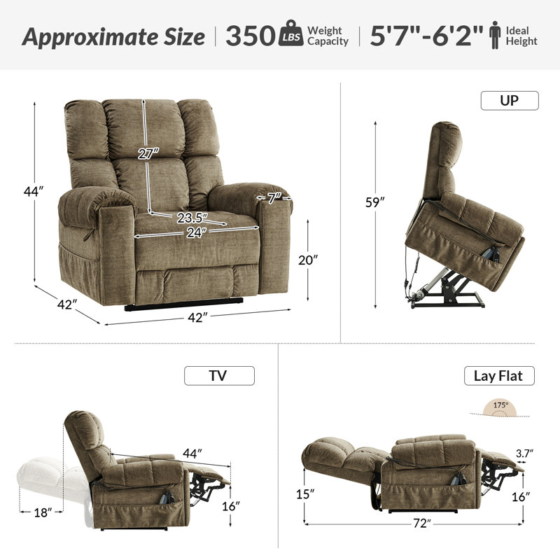 Fauteuil inclinable massant chauffant Massouma, Brun