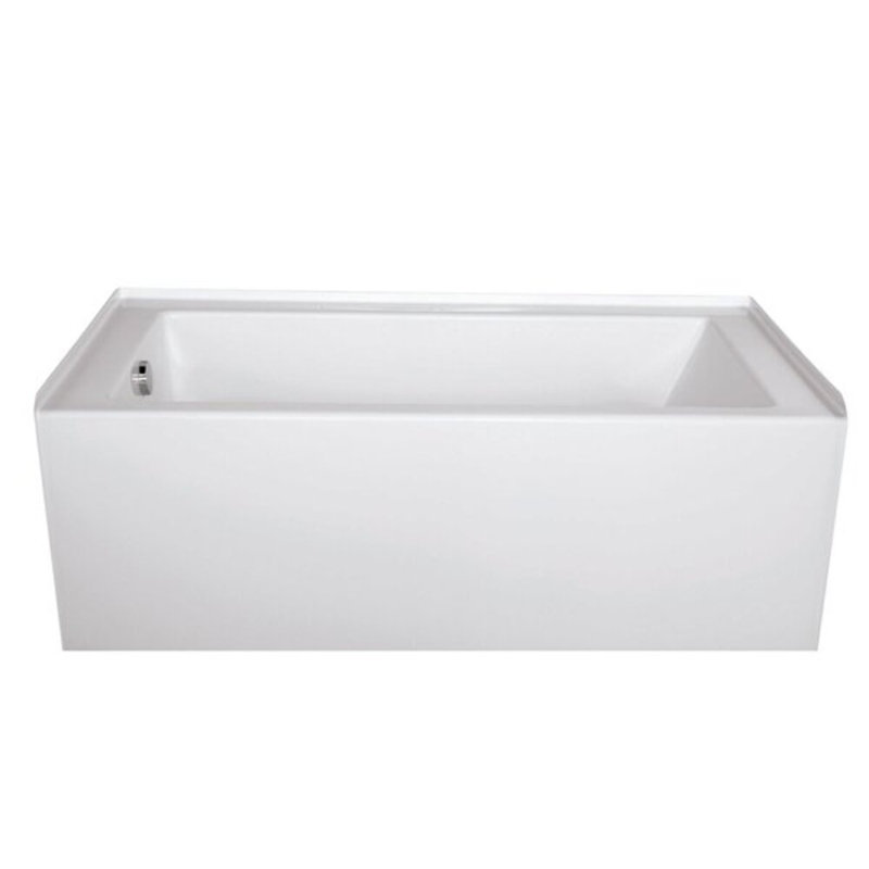 Sydney 60" x 30" Alcove Combo System Acrylic Bathtub, Biscuit, Left, Matte Black