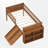 Twin Size Low Loft Bed With Slide, Staircase & Built-In Storage Shelves-1645597634