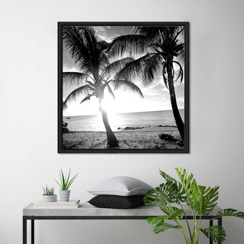 «BW Bimini Sunset I (Square)» par Susan Bryant, reproduction, H 21,5 po x l 21,5 po x P 2 po, Cadre flottant noir