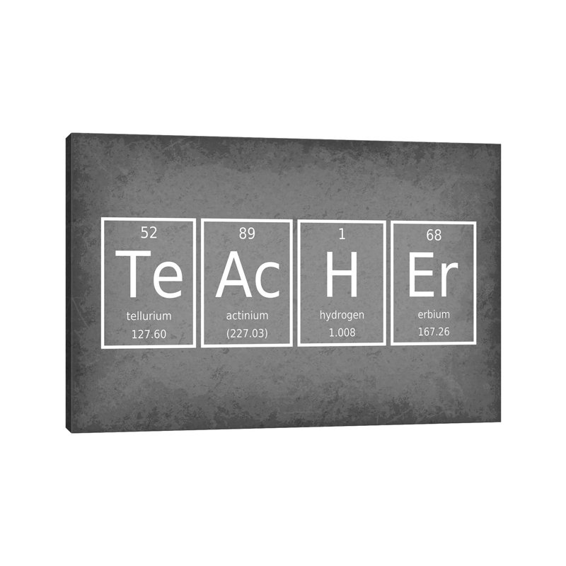 Teacher by GetYourNerdOn - Wrapped Canvas Typography, 20.32 cm H x 30.48 cm W