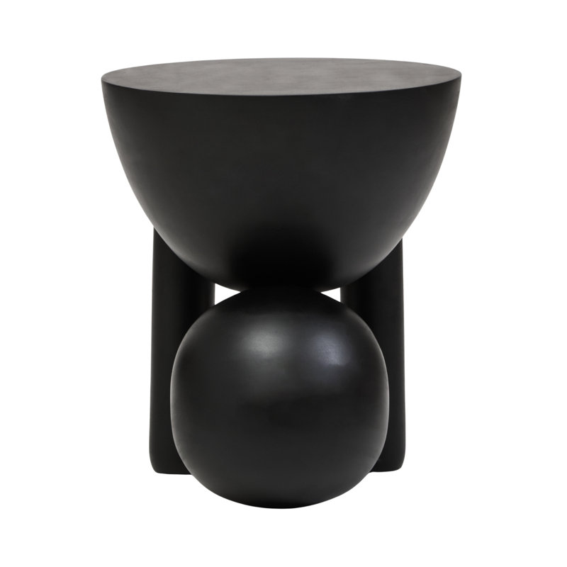 Demel Solid Wood End Table, Black