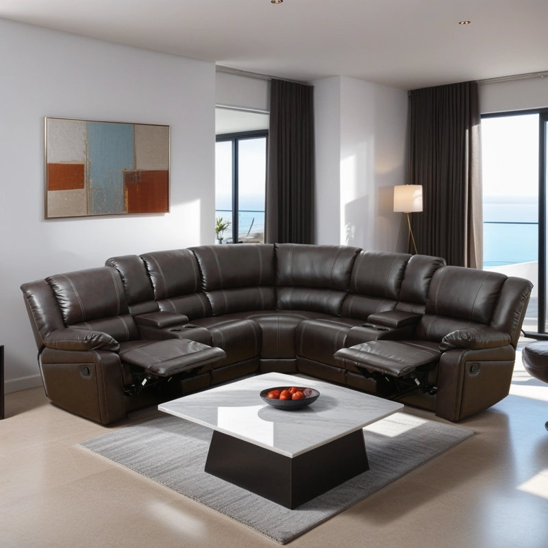 3 - Piece Vegan Leather Manual Reclining Living Room Sectional Sofa Set
