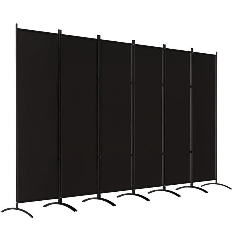 Paravent 6 panneaux pliable, UV30 + paravent, Noir, noir, noir, noir