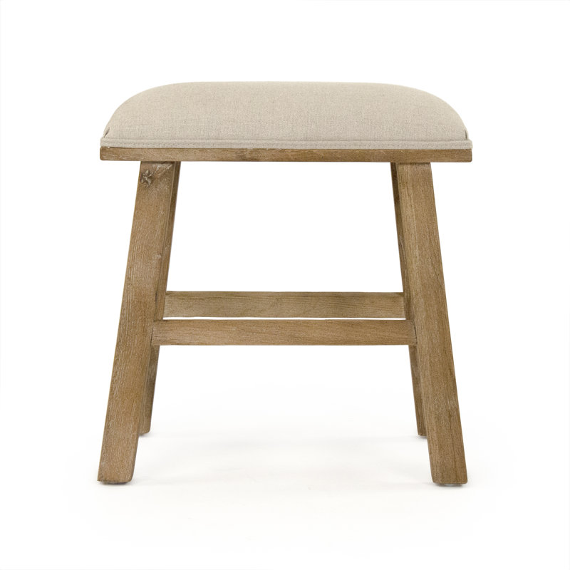 Jocelyn Upholstered Stool with Solid Wood Frame, Short Stool (18” Seat Height)