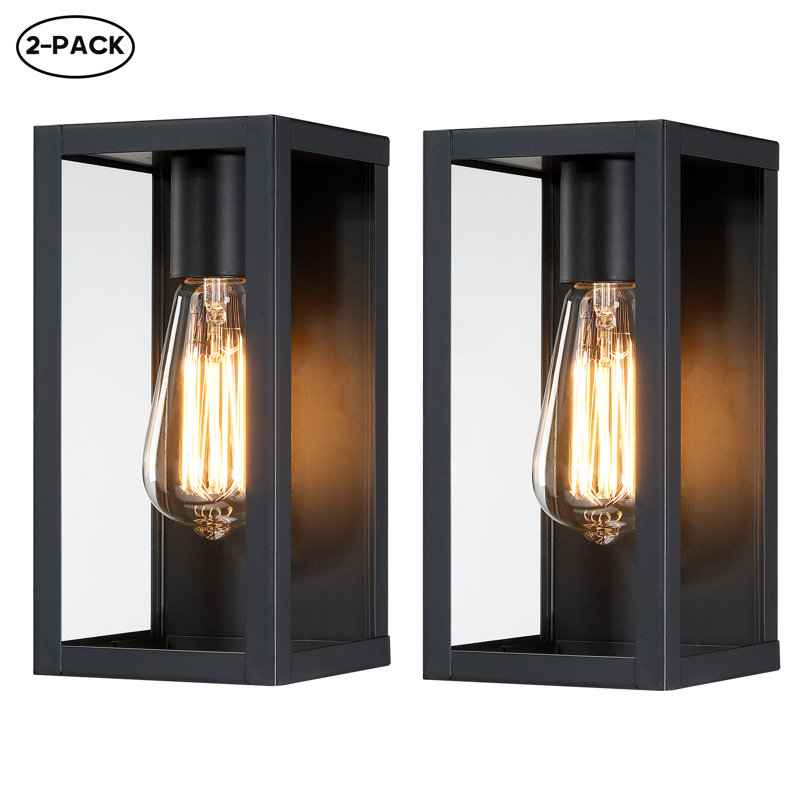 Applique murale d'extérieur 1 lumière avec finition noir mat, H 10 po x l 4,73 po x P 4,73 po