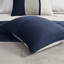 Édredon 7 pièces en faux suède bleu grand - lavable avec édredon, 2 taies décoratives, 3 coussins décoratifs, jupe de lit dans la machine