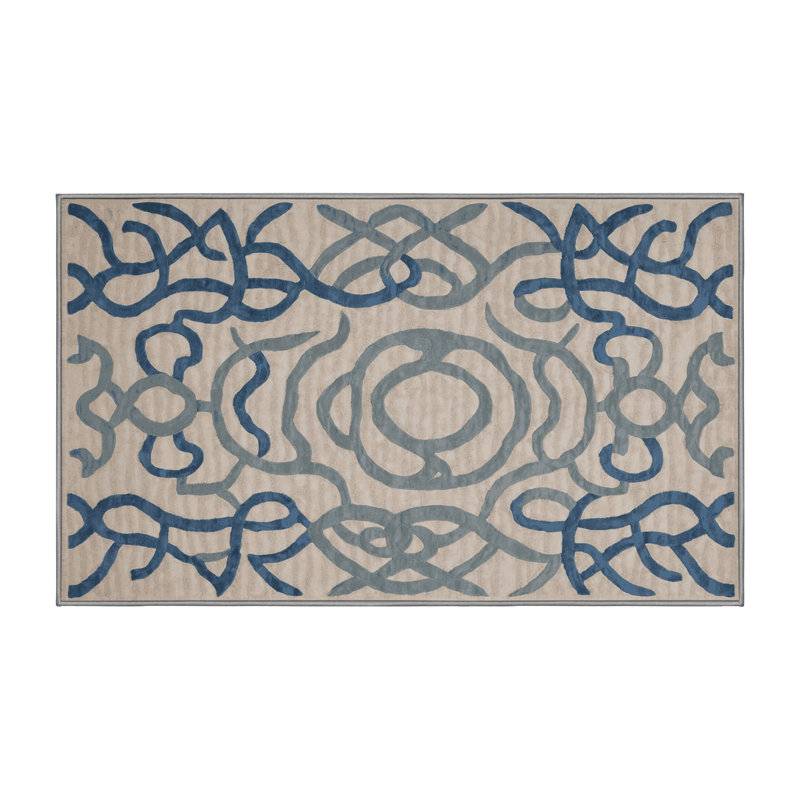 Tapis gris lavable à la machine, Rectangle 4 pi x 6 pi