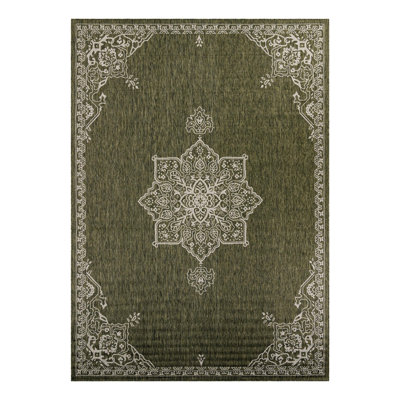 Tapis oriental vert / gris Crabill