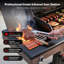 Barbecue au propane à 4 brûleurs avec brûleur latéral infrarouge de marque Brand-man - Cuisine extérieure tout-en-un, 3 grilles interchangeables en fonte et armoire de rangement, noir mat