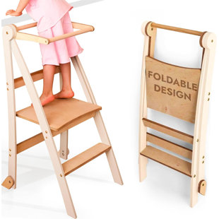Échelle d'apprentissage en bois Montessori, échelle compacte, tabouret pour enfants, échelle pliante pour enfants (Ensemble de 50)