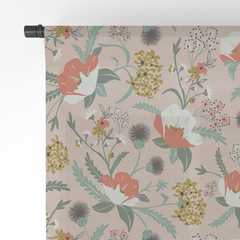 Ensemble de 2 rideaux de fenêtre Heather Dutton Poppy Meadow, L 50 po x L 84 po