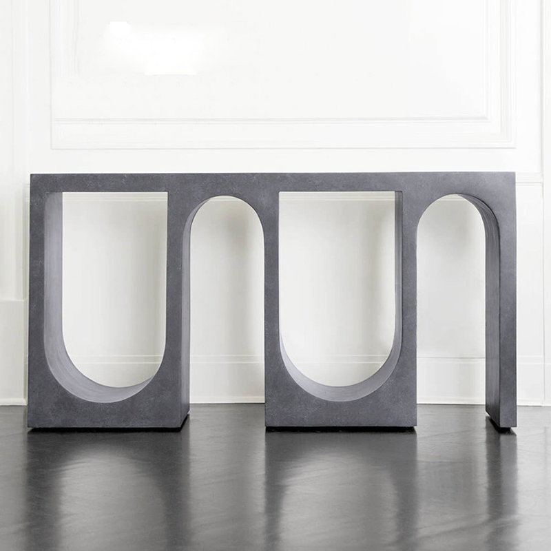 Console en bois de style français rétro, Gris