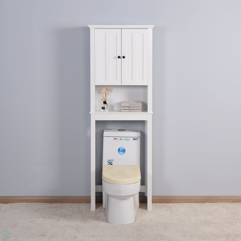 Armoire de rangement en bois au-dessus de la toilette 23,62 x 7,72 x 67,32 po avec tablette réglable