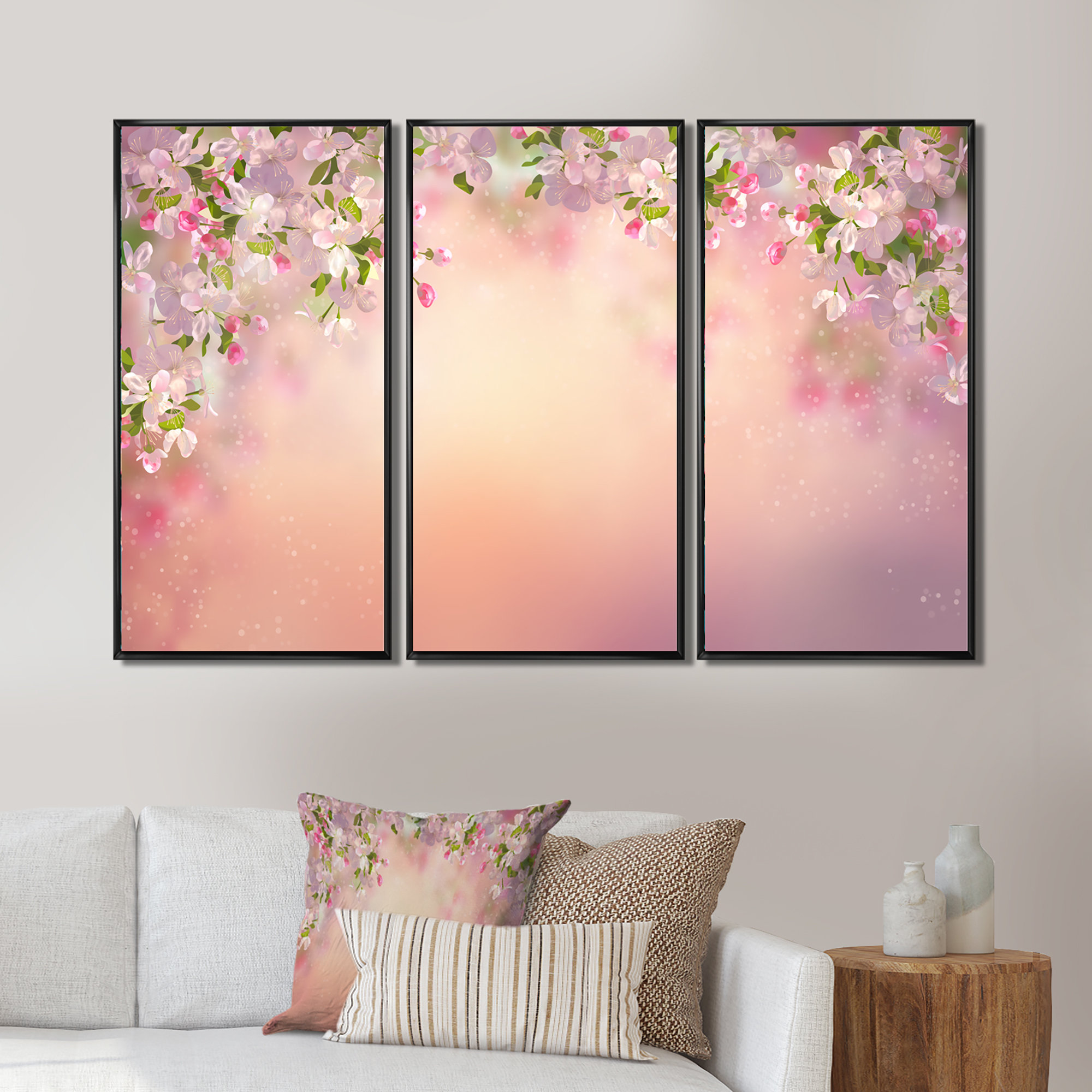 Winston Porter Blossoming Spring Cherry Blossoms - 3 Piece on - Wayfair ...