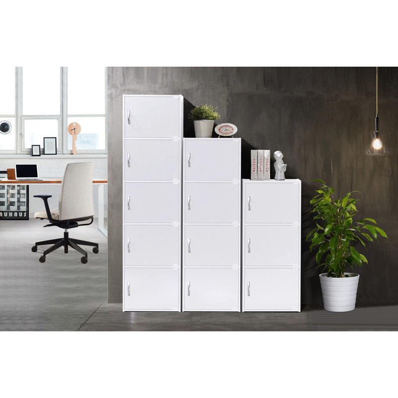 Aimee-Jane Storage Bookcase, White, (4 Shelves) 47.4" H x 15.9" W x 11.8" D