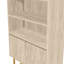 Bibliothèque moderne en travertin avec pieds en métal, 31,5 po x 71,7 po x 14,2 po | 100% panneau de particules enduit de mélamine, épaisseur: 0,71 pouce | Support mural, tablettes multiples pour un rangement supplémentaire, design élégant et fonctionnel