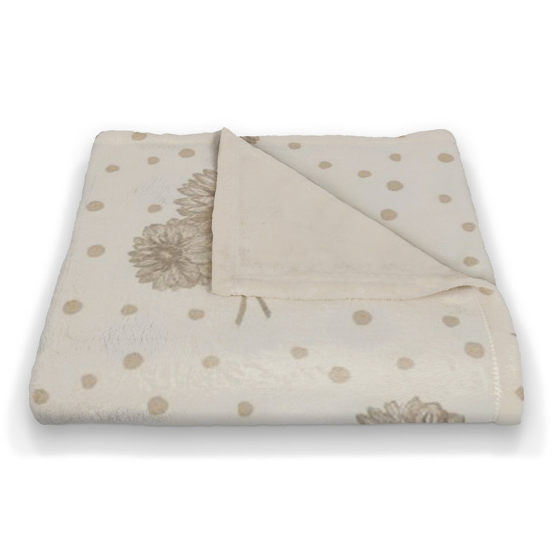 Jeté gris Floral, Brun clair
