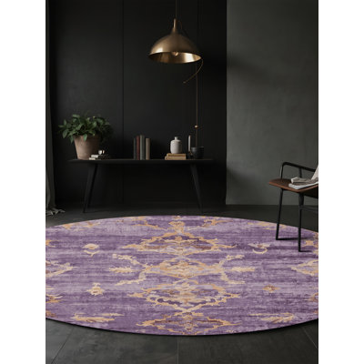 Machine Washable Purple Area Rug