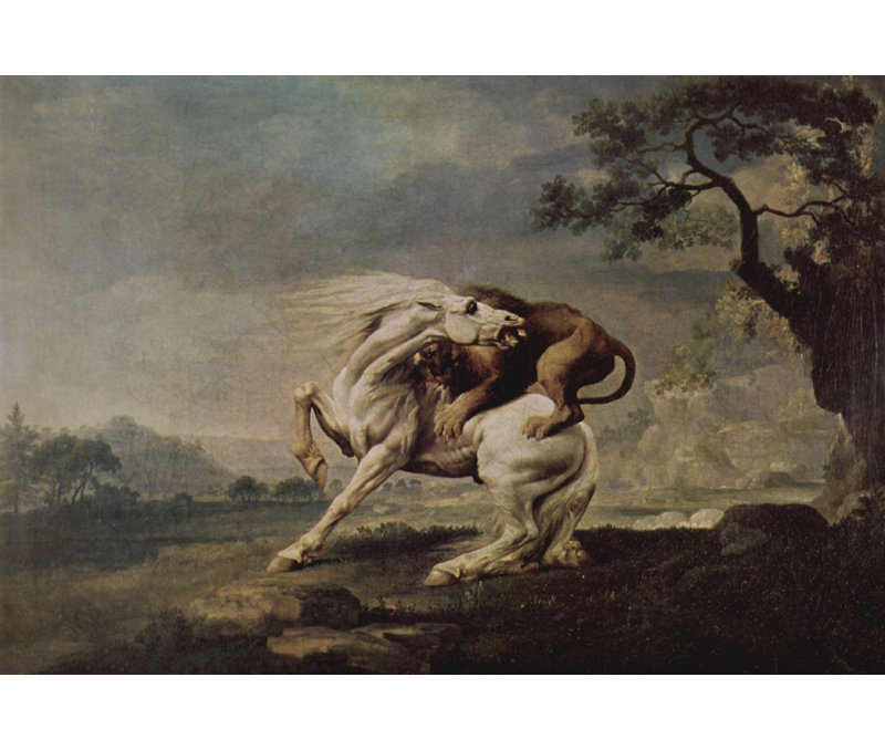 Lion Attacking a Lion, 27" H x 40" W